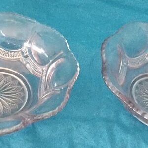 Vintage Pressed Glass Berry Bowls Set of 2