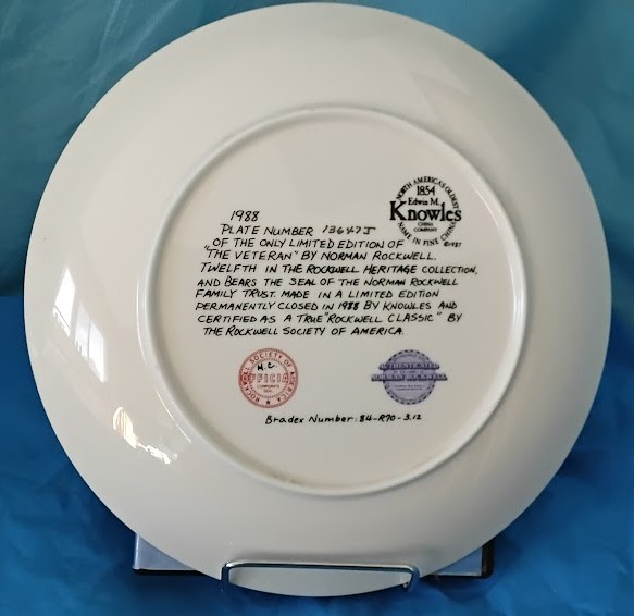 "The Veteran" Norman Rockwell Plate - 1988