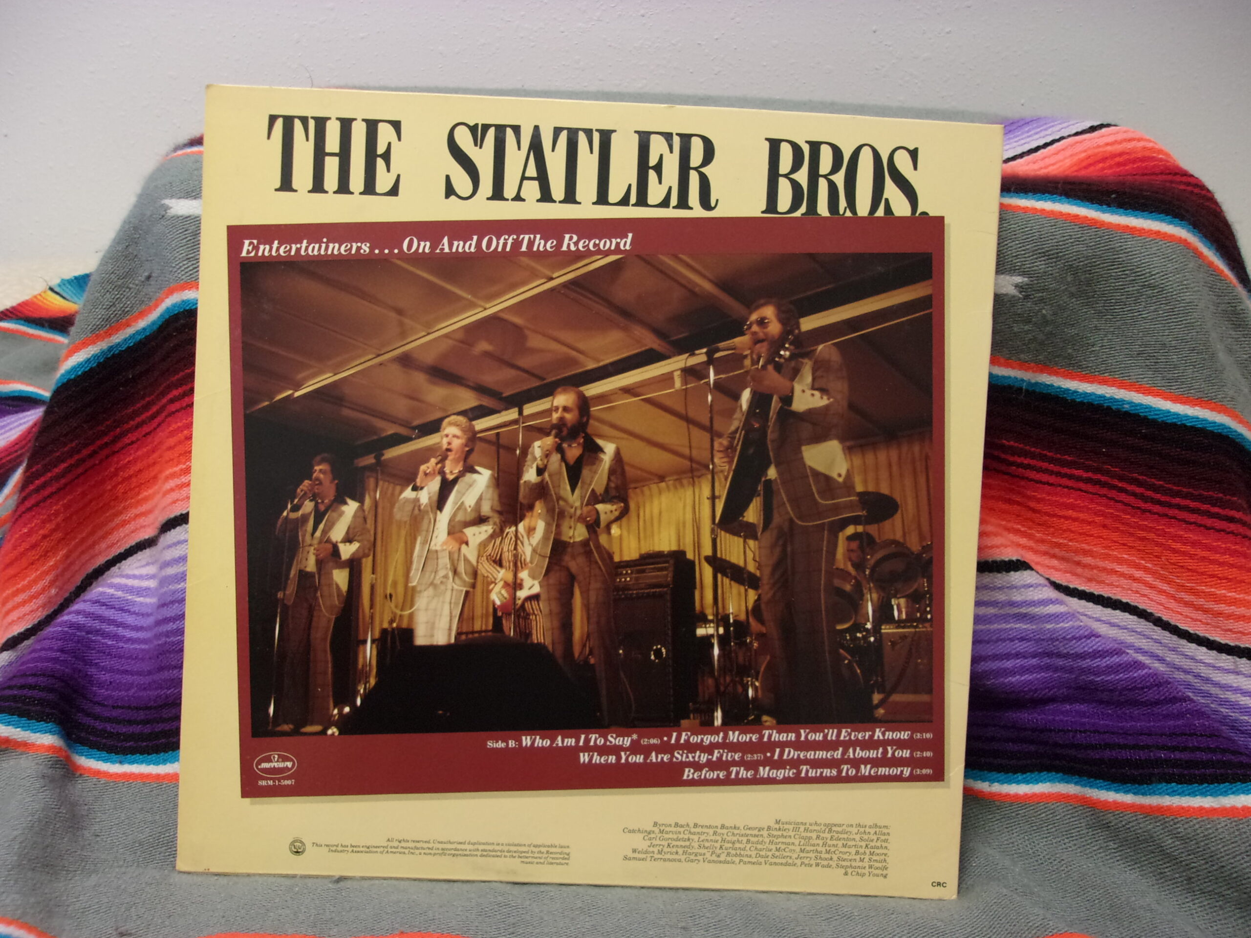 The Statler Brothers Entertainers...On And Off The Record Vinyl Album LP 1978 - Image 2