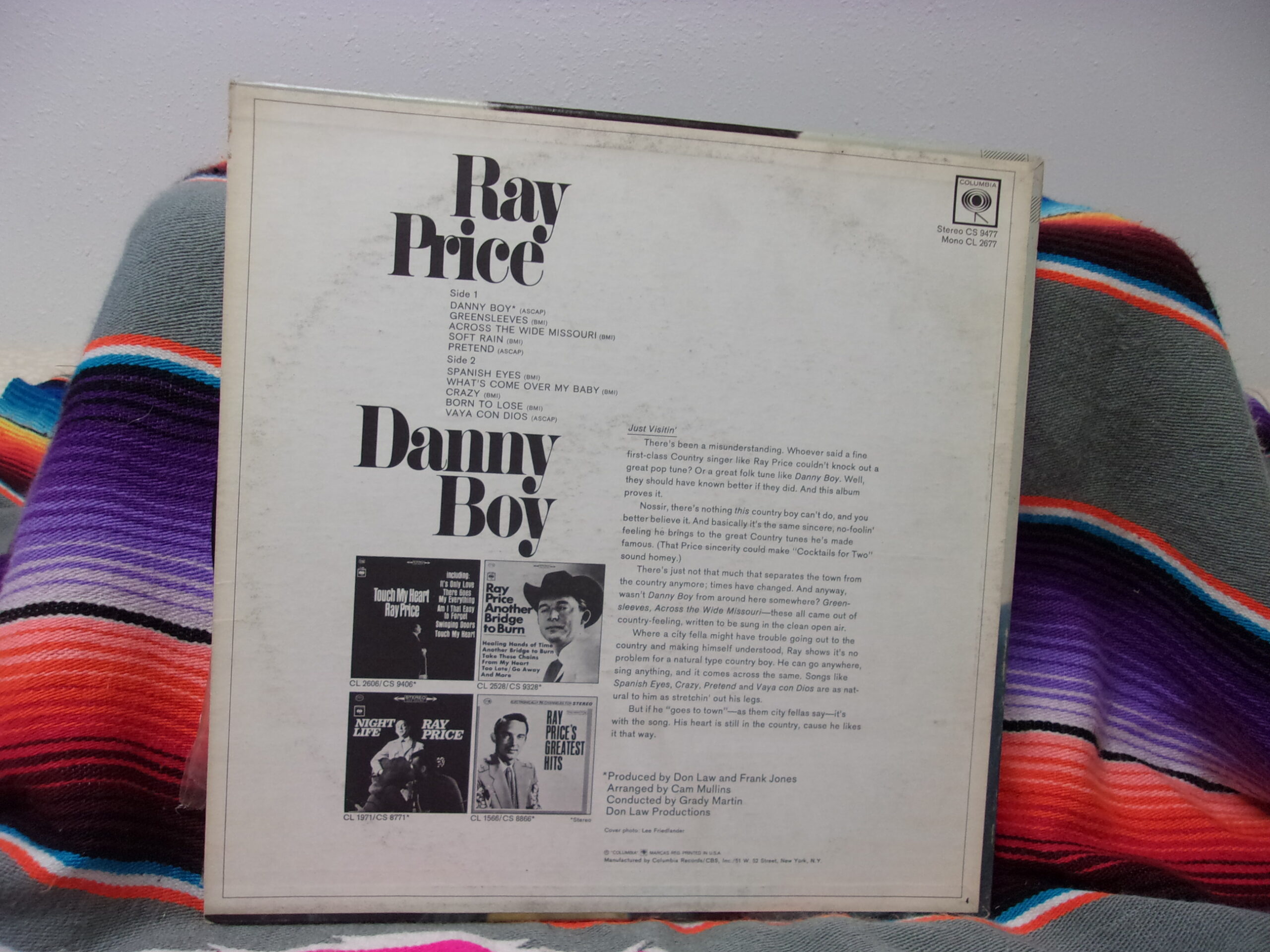 Ray Price - Danny Boy (1967) CL 2677 - Image 2