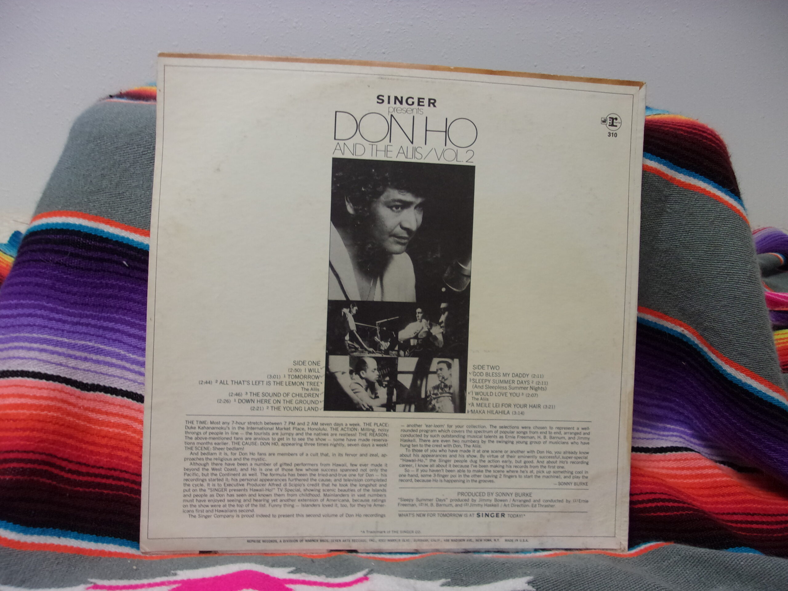 1968 Reprise Records DON HO AND ALIIS vinyl album VOL. 2 super clean LP - Image 2