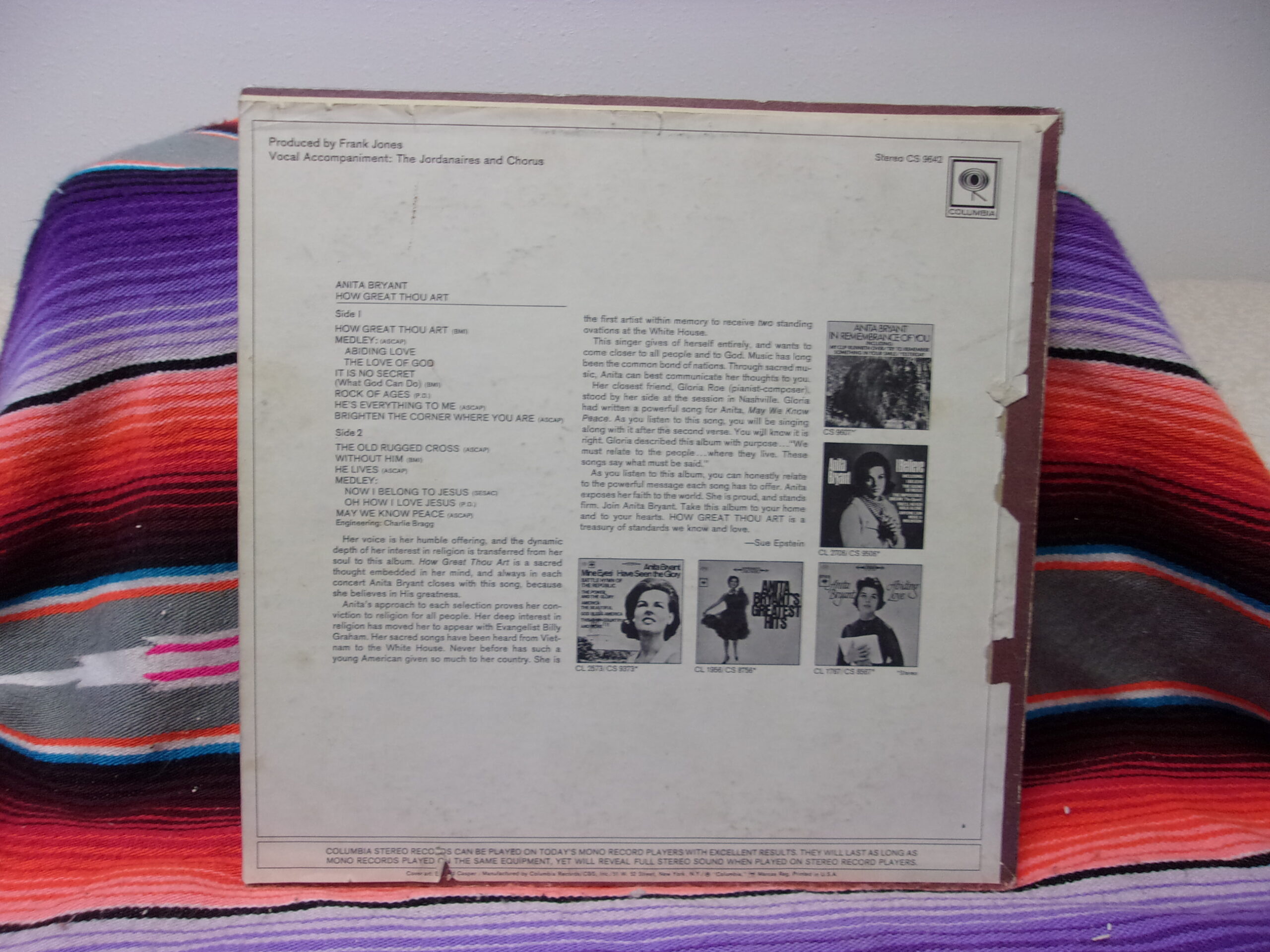 Anita Bryant – How Great Thou Art Vinyl, LP Columbia – CS 9642 - Image 2