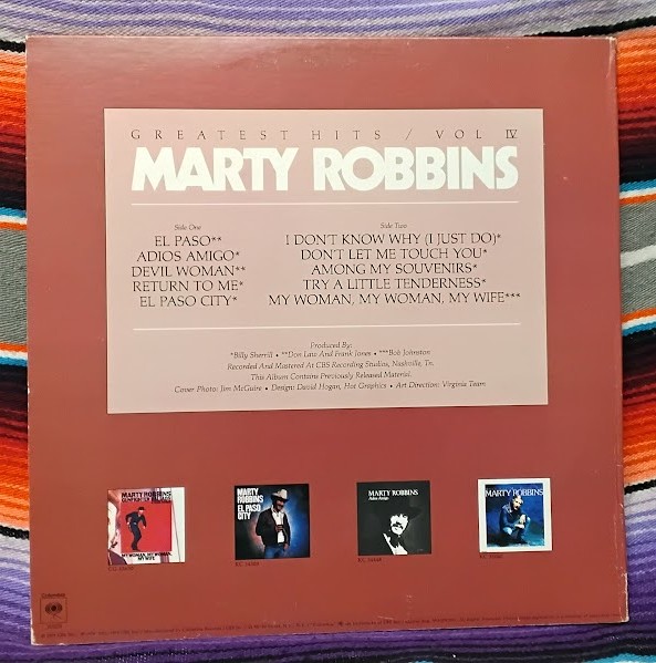 Marty Robbins: Greatest Hits Vol IV, Columbia 35629 LP - Image 2