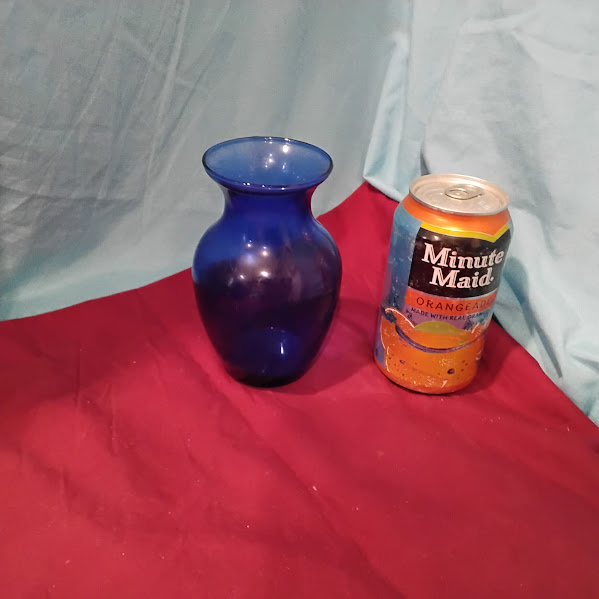 Cobalt Blue Glass Vase Small Classic Urn Shape Smooth Rim