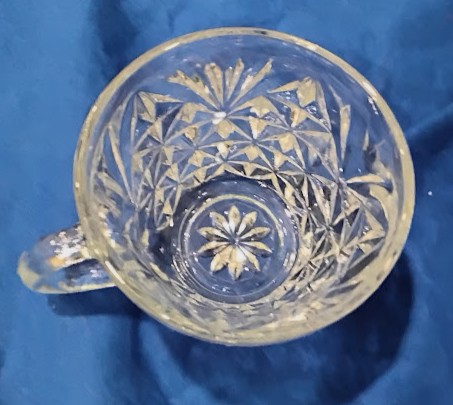 Crystal Cut Glass Punch Bowl Set 12 Cups Starburst Pattern
