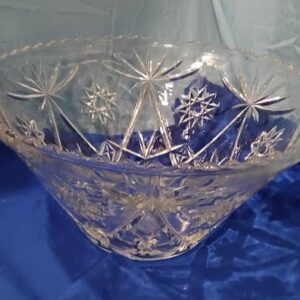 Vintage Cut Crystal Starburst Pattern Decorative Bowl