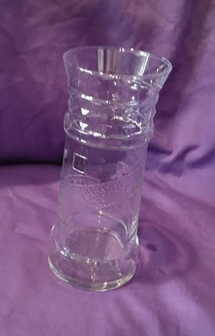 Clear Glass Textured Ribbed Decorative Vase 8"