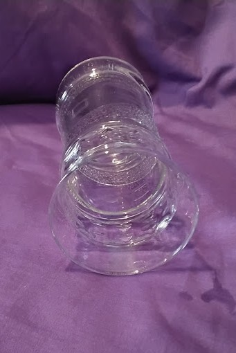 Clear Glass Textured Ribbed Decorative Vase 8"