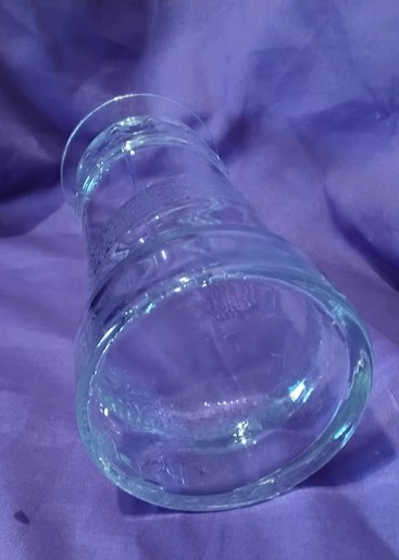 Clear Glass Textured Ribbed Decorative Vase 8"