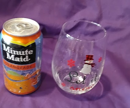 Let It Snow Snowman Stemless Wine Glass Holiday Christmas