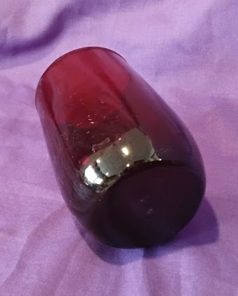 Ruby Red Glass Tumbler Drinking Glass Vintage Barware