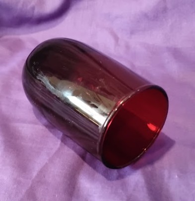 Ruby Red Glass Tumbler Drinking Glass Vintage Barware