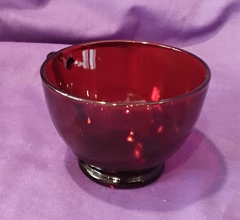 Ruby Red Glass Footed Teacup Set of 10 Vintage