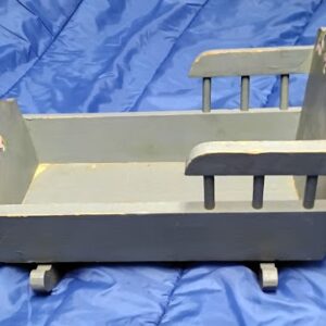 Vintage Hand-Painted Wooden Doll Cradle Rocker - "Tricia"