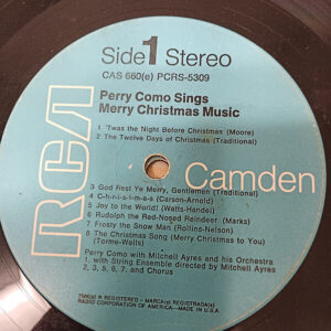 Perry Como Sings Merry Christmas Vinyl Record Album LP