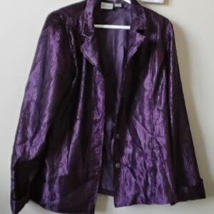 Chico's Shimmering Purple Textured Blazer/Jacket