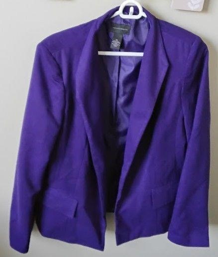 Investments Women's Bright Purple Blazer Size 14