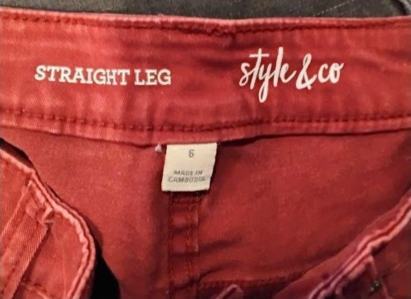 Style & Co. Women's Red Straight Leg Pants (Size 6)