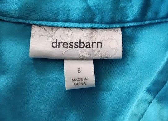 Dressbarn Teal Sleeveless Button-Front Shirt Dress Size 8
